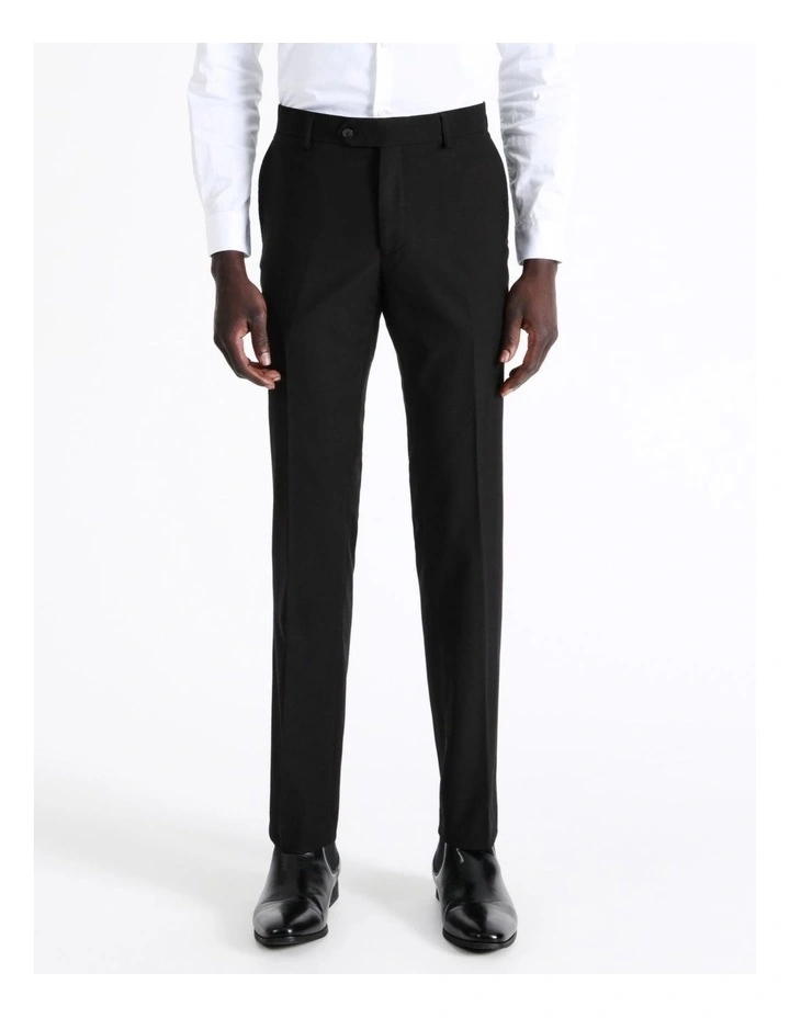 Tailored Twill Suit Pant in Black