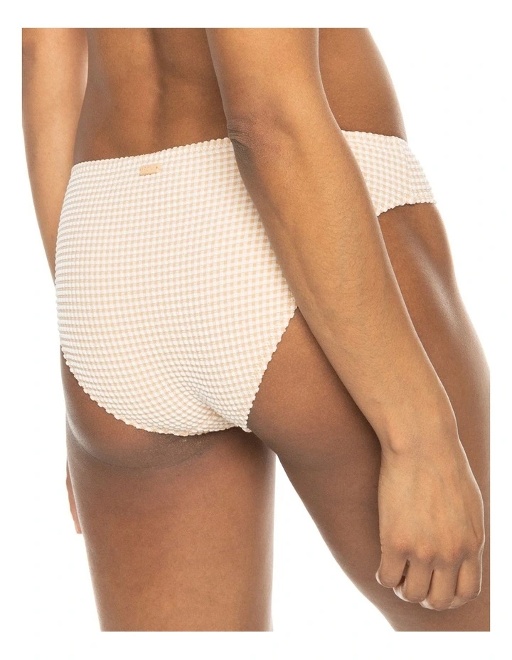Gingham Hipster Bikini Bottoms in Porcini