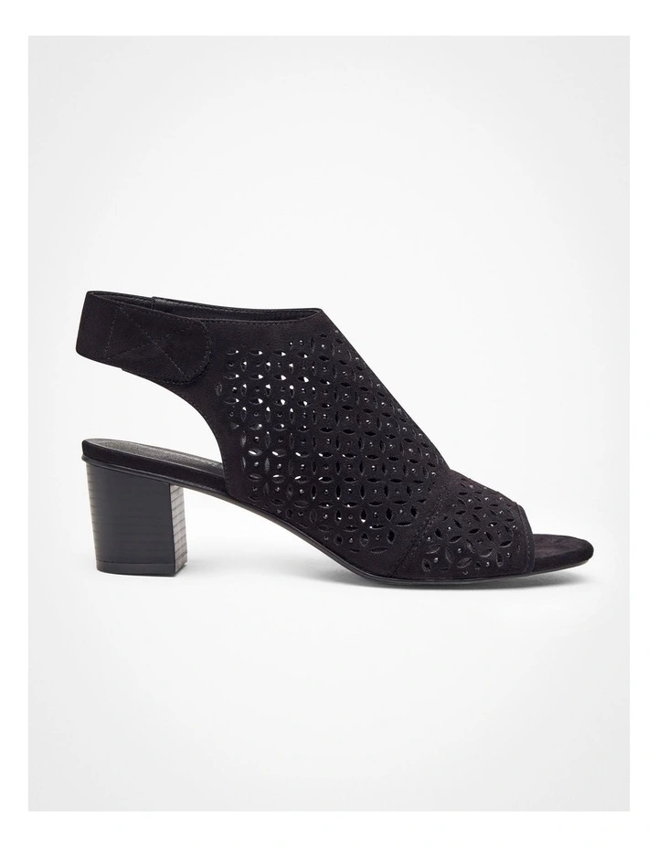 Laser Cut Bling Mule Sandal in Black
