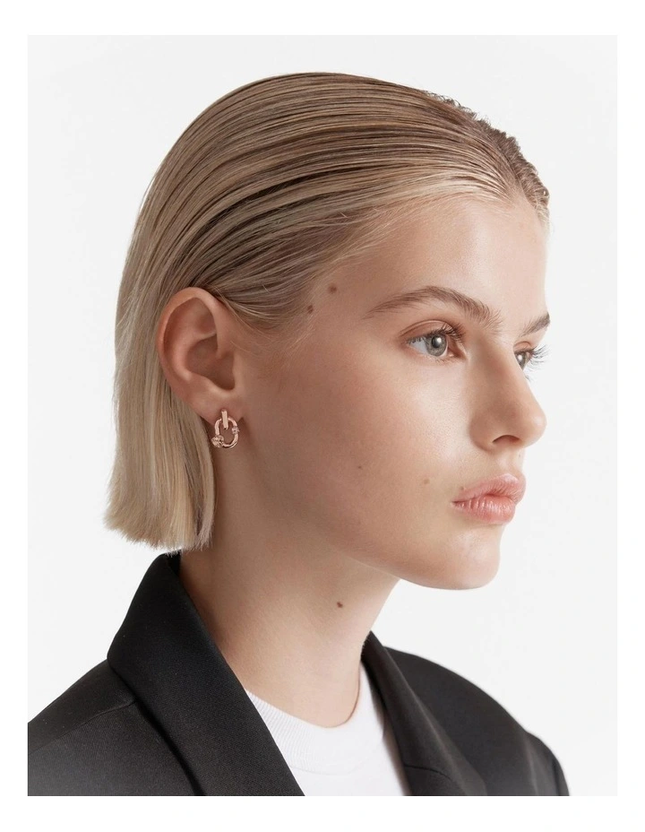 Found Link Stud Earrings in Rose Gold