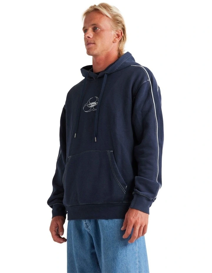 Saturn Bio Hazard Fleece Hoodie in Dark Navy