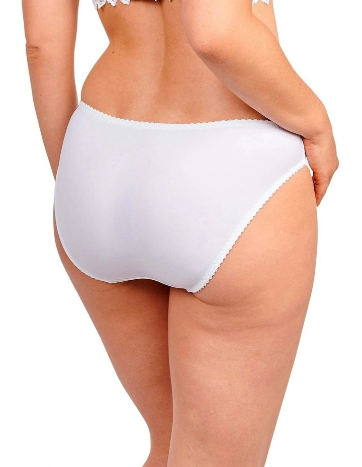 Arum Microfiber and Lace Hipster Brief in White