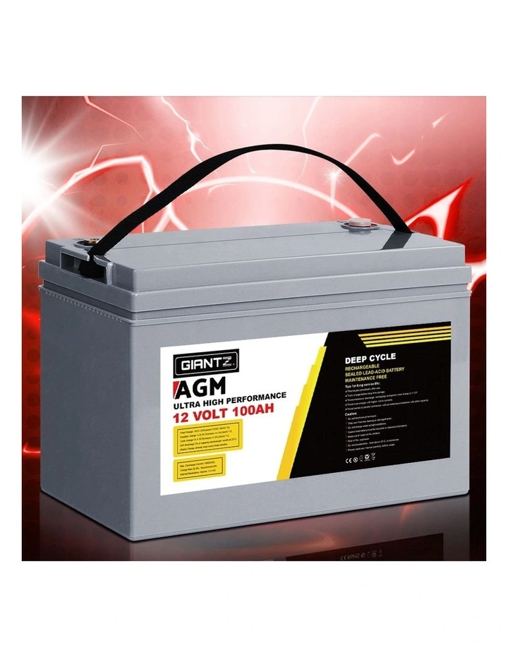 AGM Deep Cycle 12V 120Ah Box Portable Solar Caravan Camping Battery