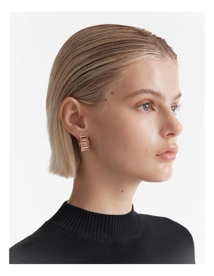 Descent Hoop Earrings in Rose Gold