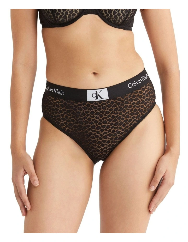 1996 Animal Lace High Waist Bikini in Black