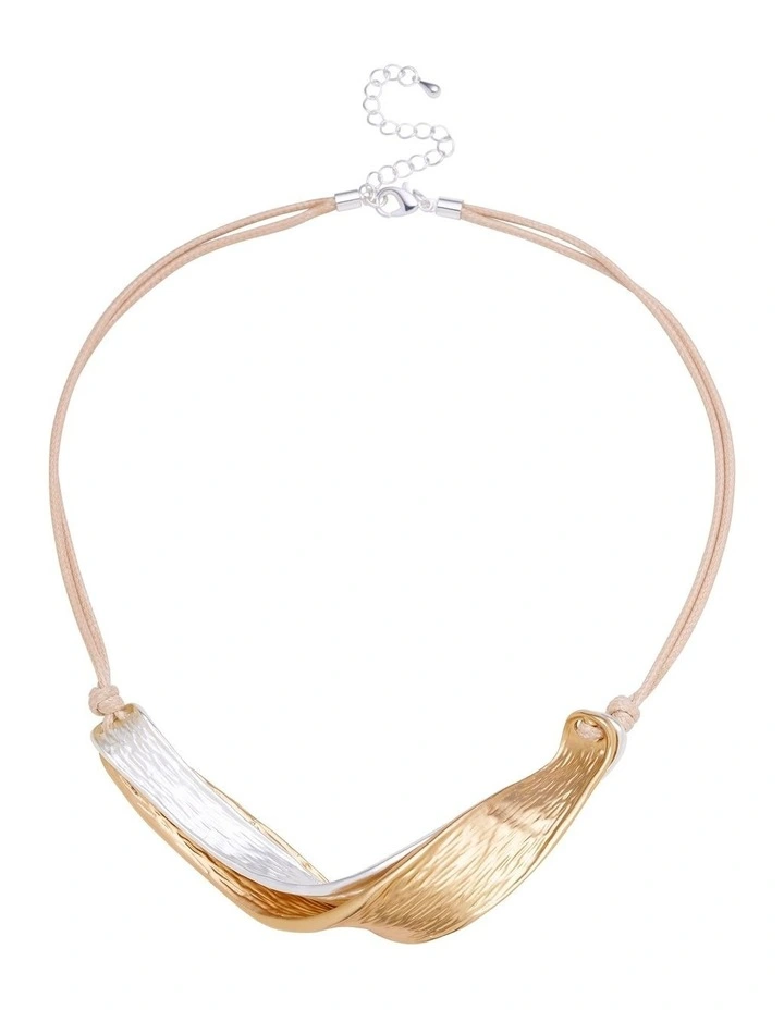 Valley Fold Cord Necklace in Two Tone