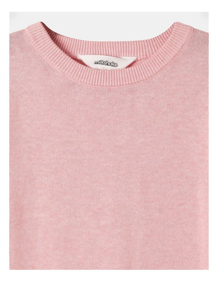Intarsia Bunny Pockets Knit Dress (3-8 Years) in Light Pink