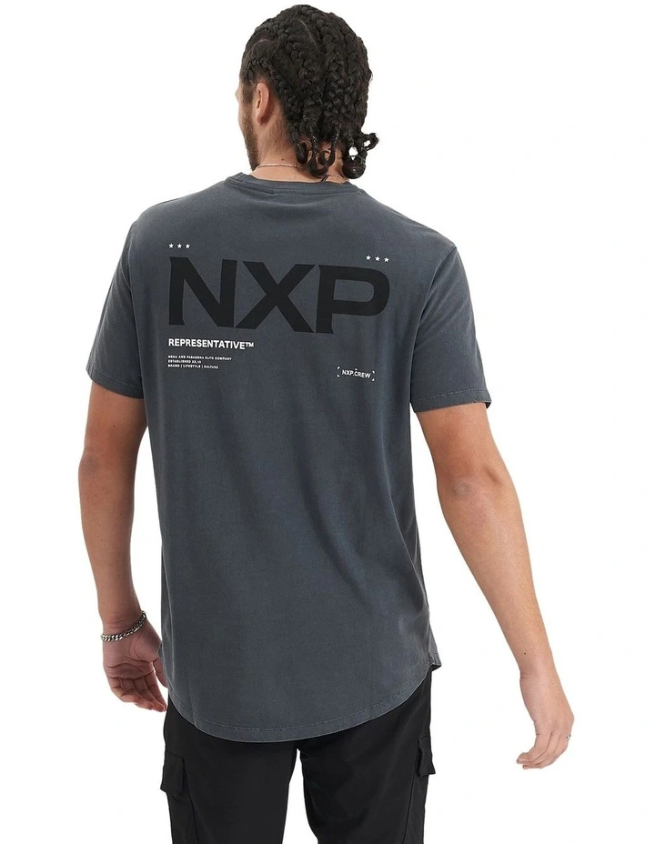 Delta Time Dual Curved Tee in Pigment Asphalt
