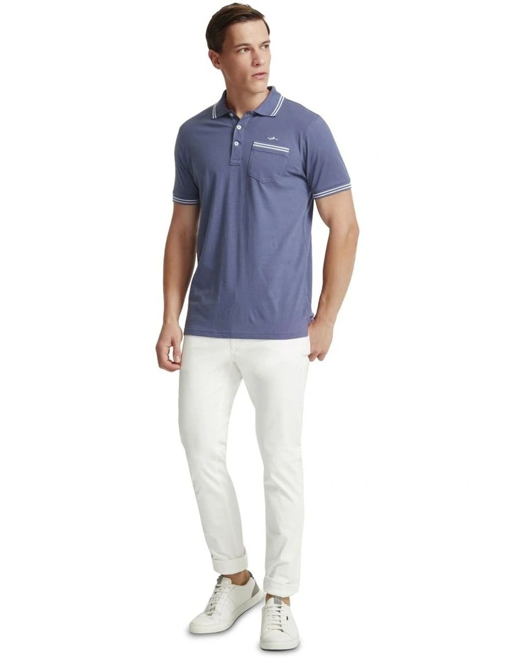 Nickson Jersey Tipping Polo in Navy