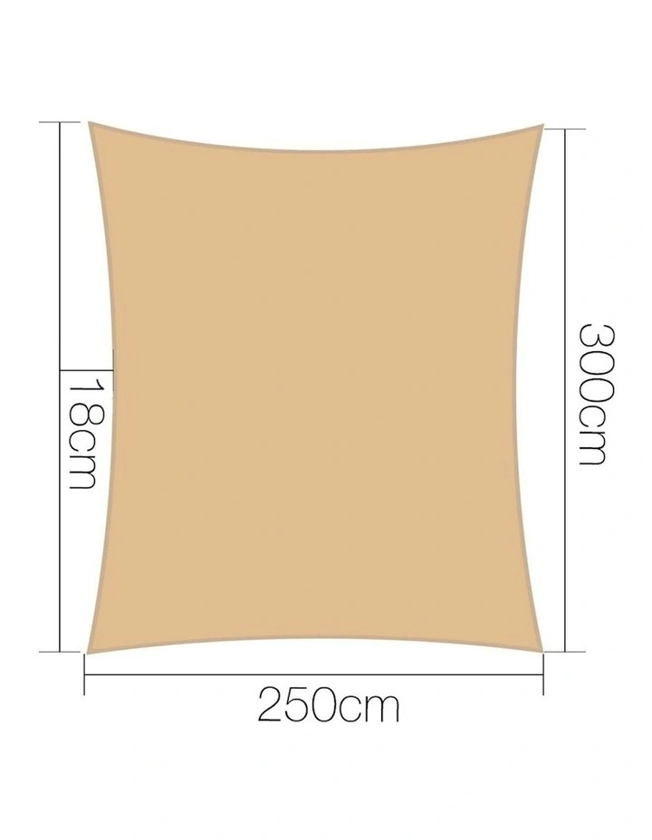 Rectangle Shade Sail 280gsm 2.5x3m in Sand