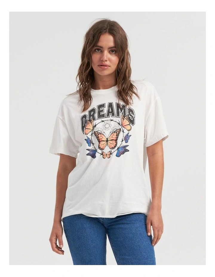 Zodiac Organic Cotton Printed T-shirt in Cloud Dancer