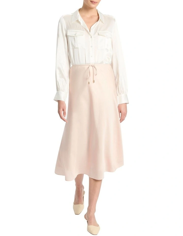 Preena Bias Midi Skirt in Pink