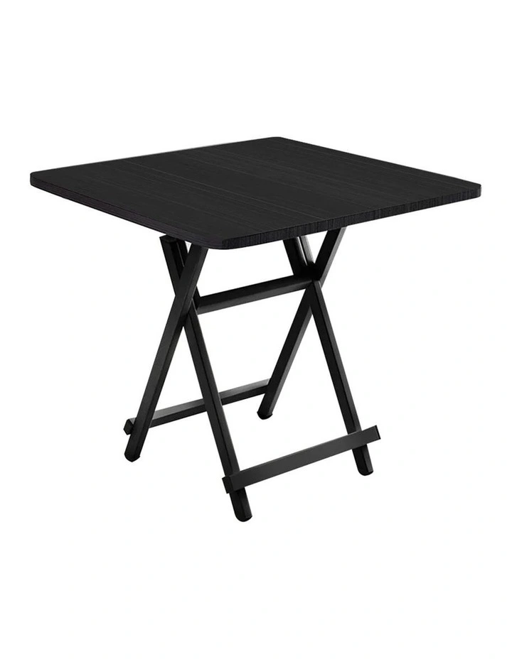Portable Square Dining Table in Black