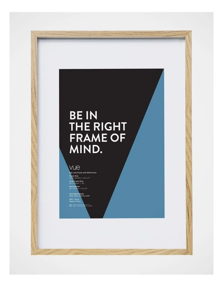 Two Tone Frame A3 Frame To A4 Matt In Oak/White