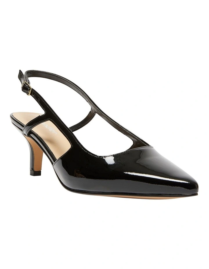 Nessa Heeled Leather Shoes in Black Patent