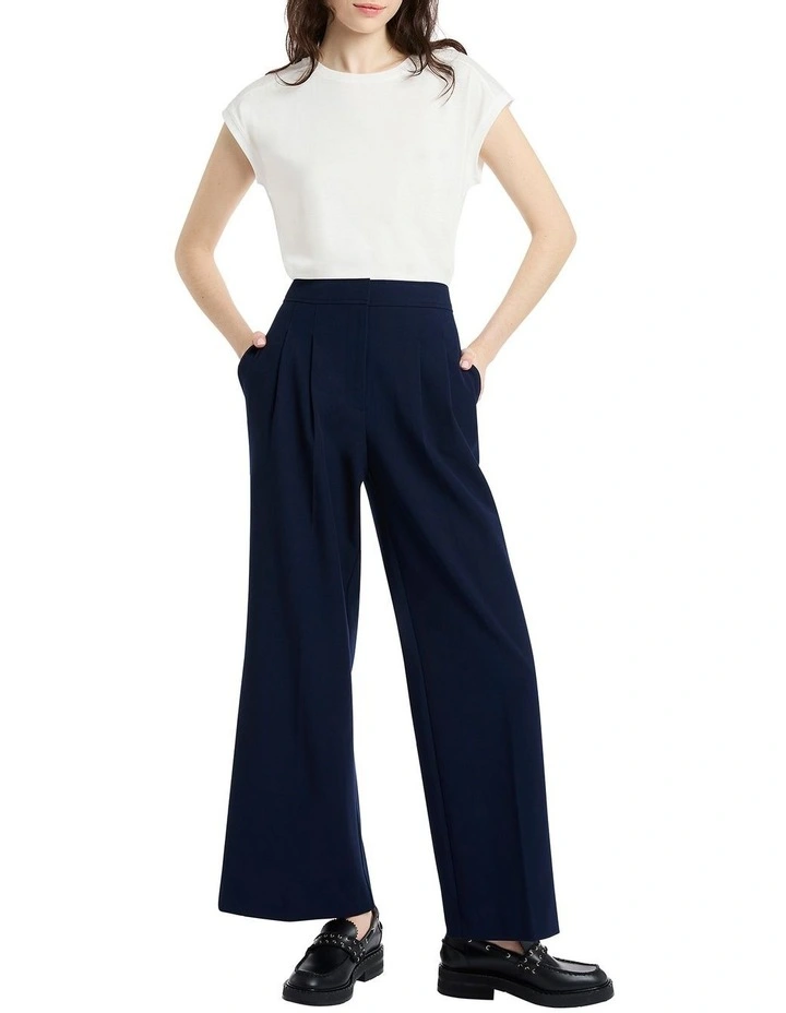 Jordan Wide Leg Pant in Navy