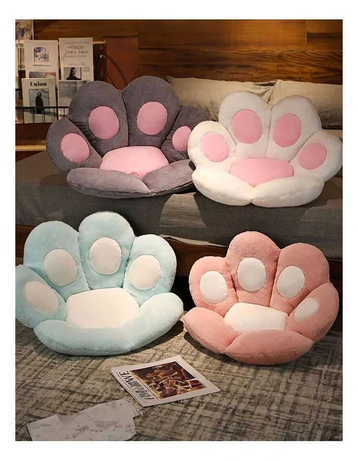 Paw Shape Cushion Warm Lazy Sofa Decorative Pillow 70cm in Mint Blue