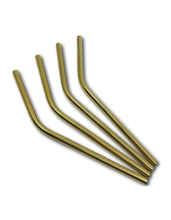 Short Bent Straws Cocktail in Gold