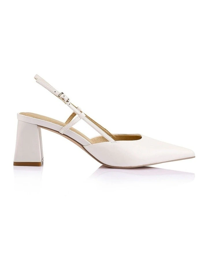 Yasmine Slingback Heels in Chalk