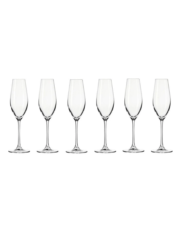 Splendour Champagne Flute 210ml Set of 6 in Clear