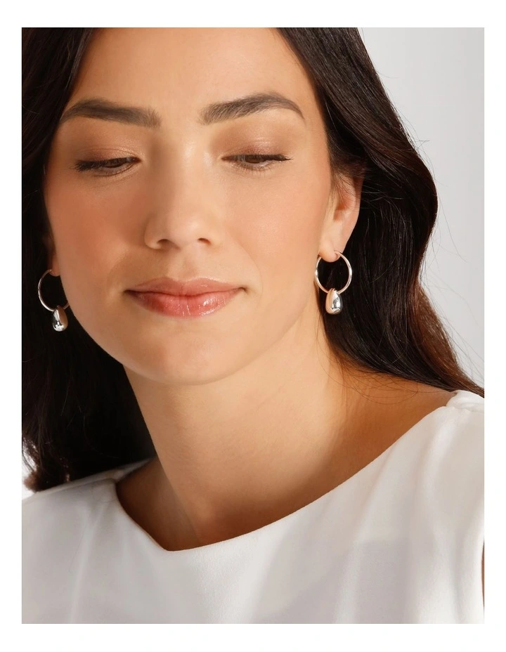 Droplet Hoop in Silver