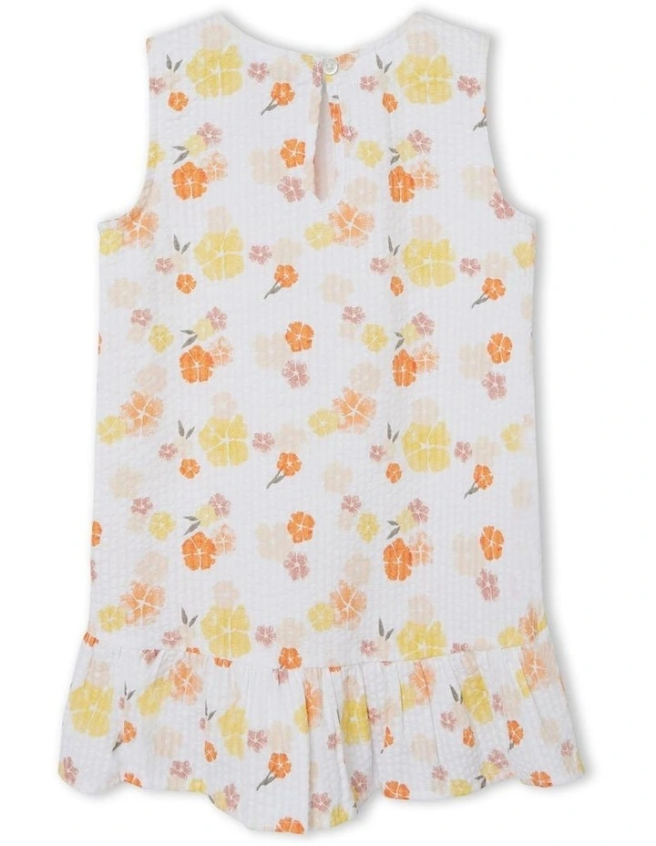 Spencer Flower Dress in White