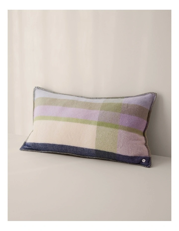 Morgan Wool Gingham Cushion Cover 65x40cm in Willow