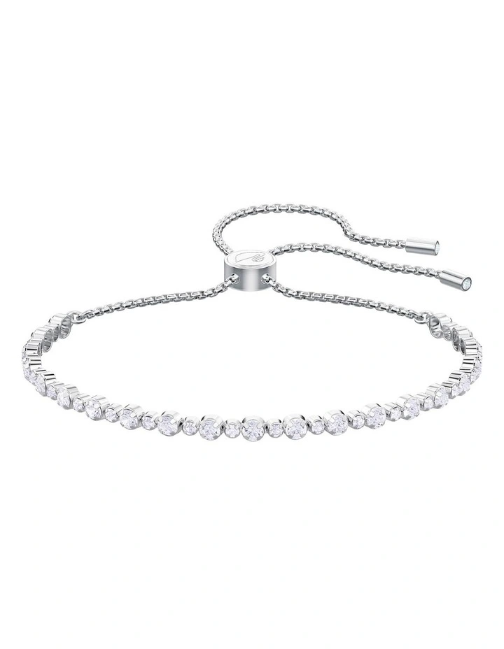 Subtle Trilogy Bracelet Round Cut Rhodium Plated in White