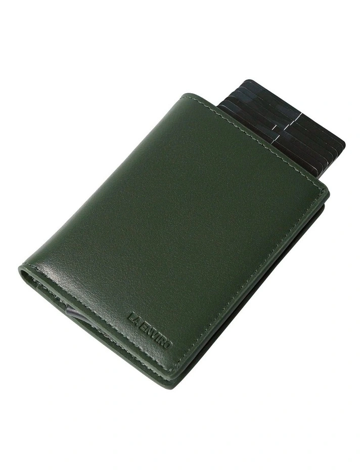 Stanley Minimalist Coin Pocket Vegan Leather Wallet in Green