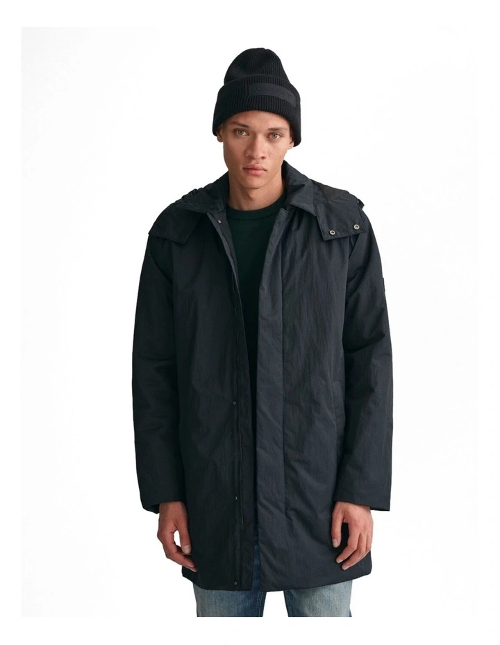 Padded Car Coat in Black