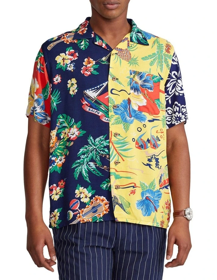 Classic Fit Tropical Patchwork Shirt