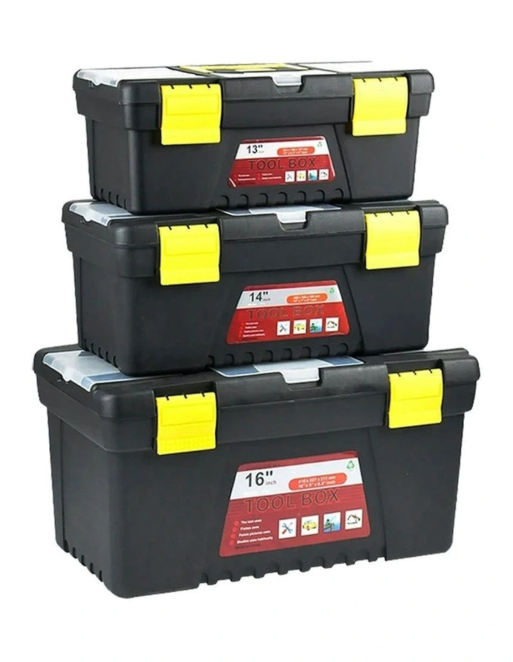 Storage Tool Box Set 3 Pieces in Black