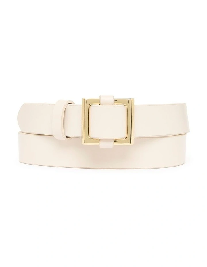 Tannie Leather Belt in Bone