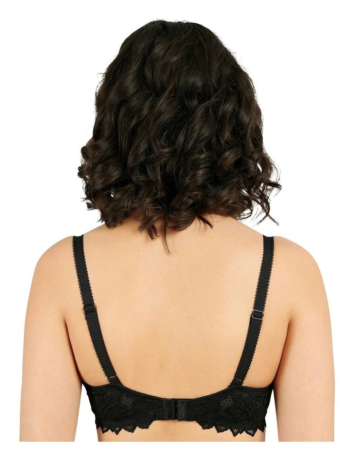 Arum Prima Underwire Unlined Scalloped Lace Bra in Black