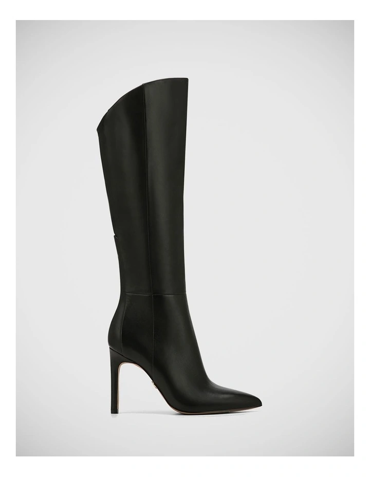 Henning Leather Long Boot in Black