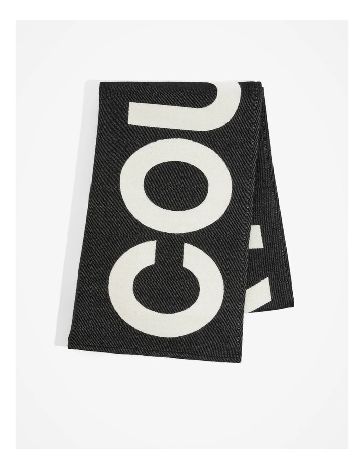 Branded Logo Scarf in Black