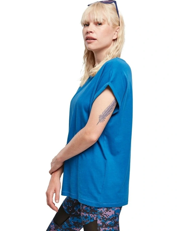 Extended Shoulder Tee in Sporty Blue