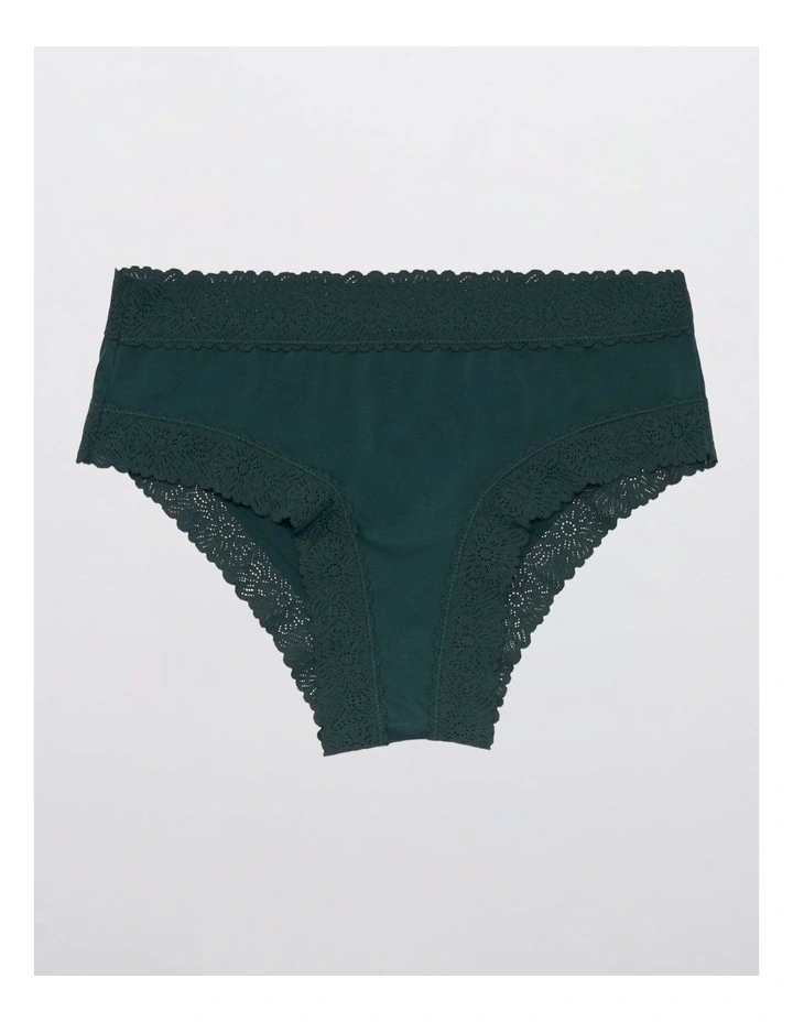 Sunnie Blossom Lace Cheeky Underwear in Deep Forest Green