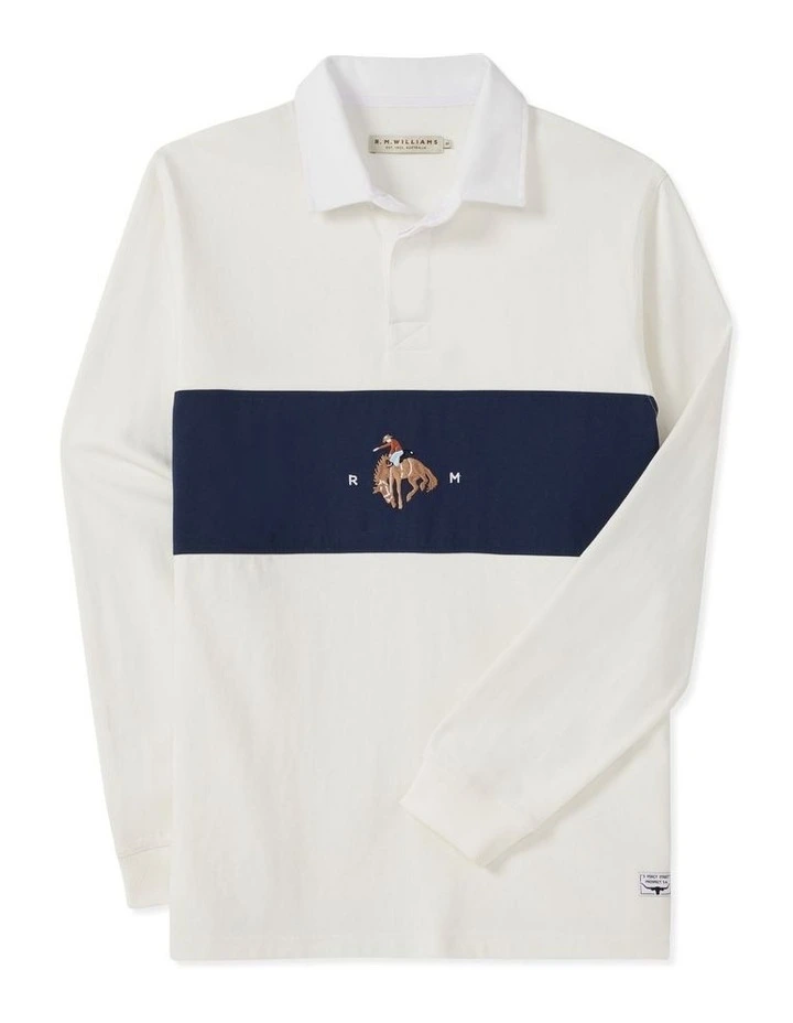 Buck Rugby Sweat Top in White