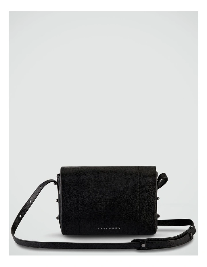 Flap Over Crossbody Bag in Black