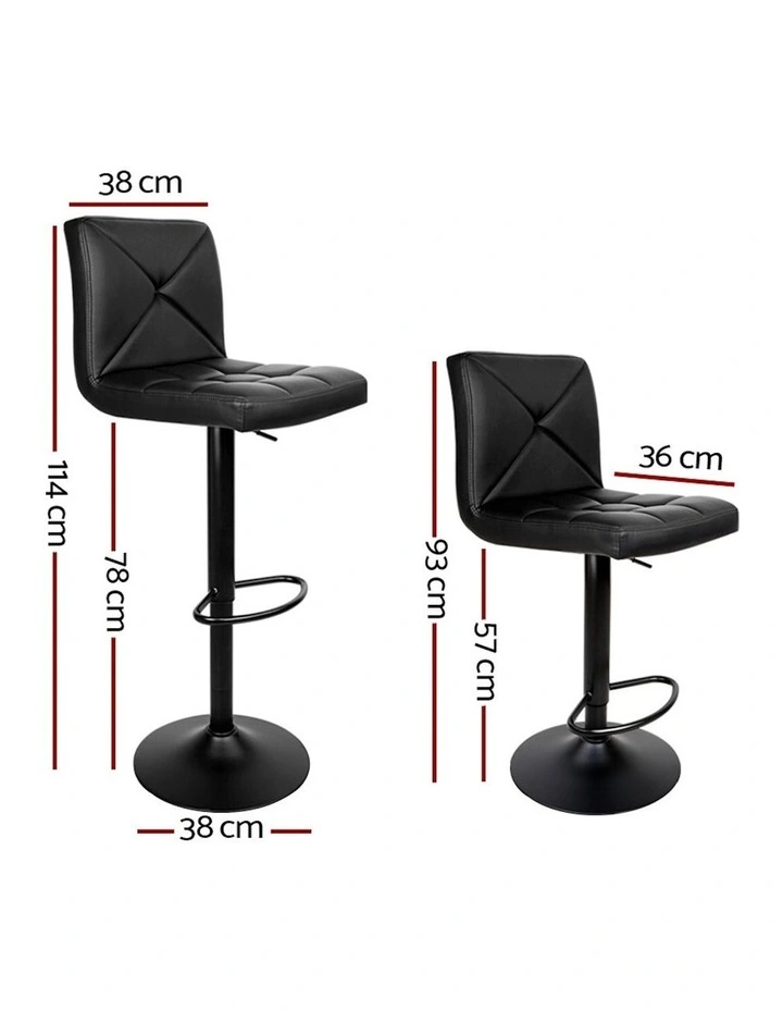 PU Leather Kitchen Bar Stools in Black