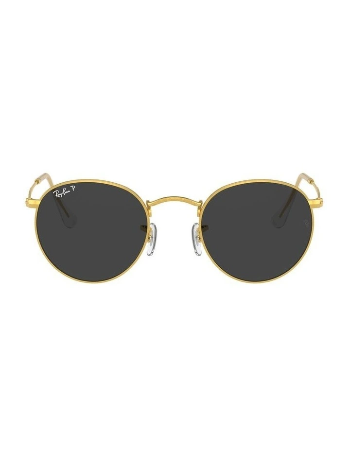 Round MetalGold RB3447 Polarised Sunglasses