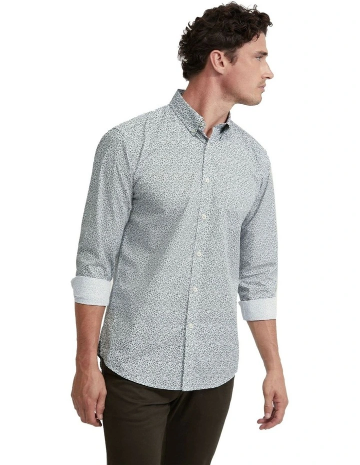 Uxbridge Printed Cotton Shirt in Green