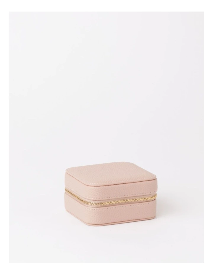 Square Zip Around Jewellery Box in Blush