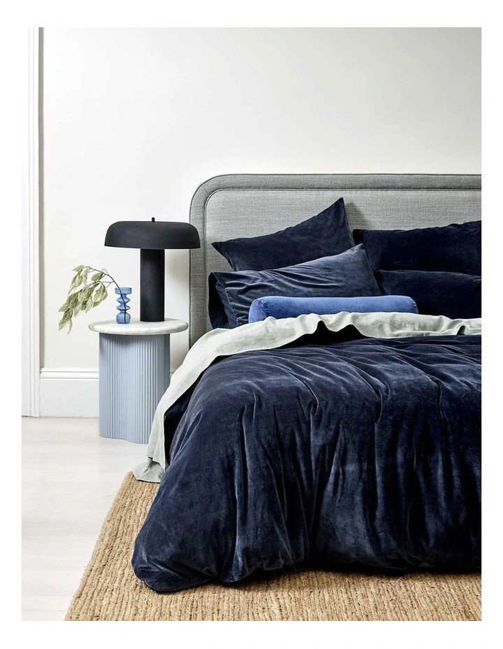 Luxury Velvet Quilt Cover in Slate
