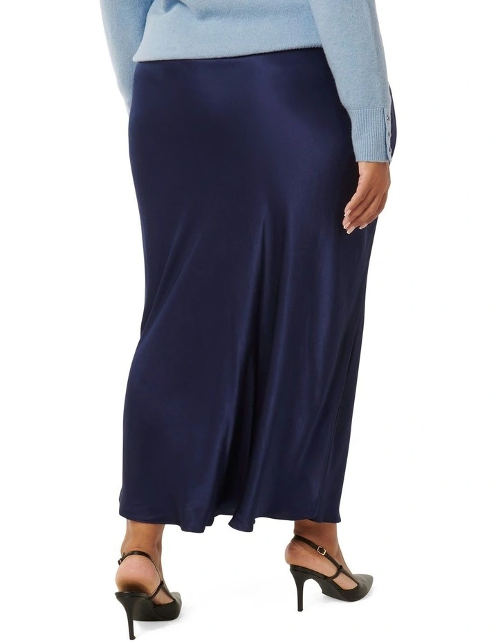 Prue Bias Midaxi Skirt in Blue
