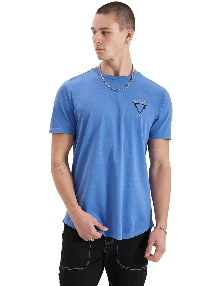 Level Dual Curved Tee in Pigment Dutch Blue