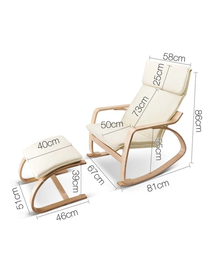 Wooden Armchair With Foot Stool