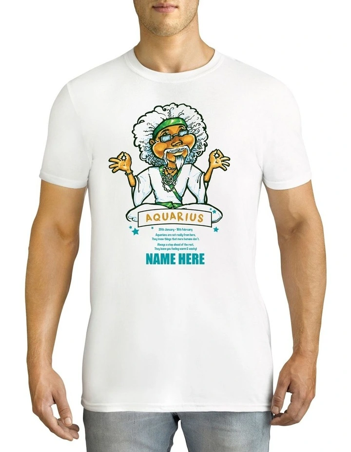 Men's Zodiac Aquarius Personalised Cotton T Shirt