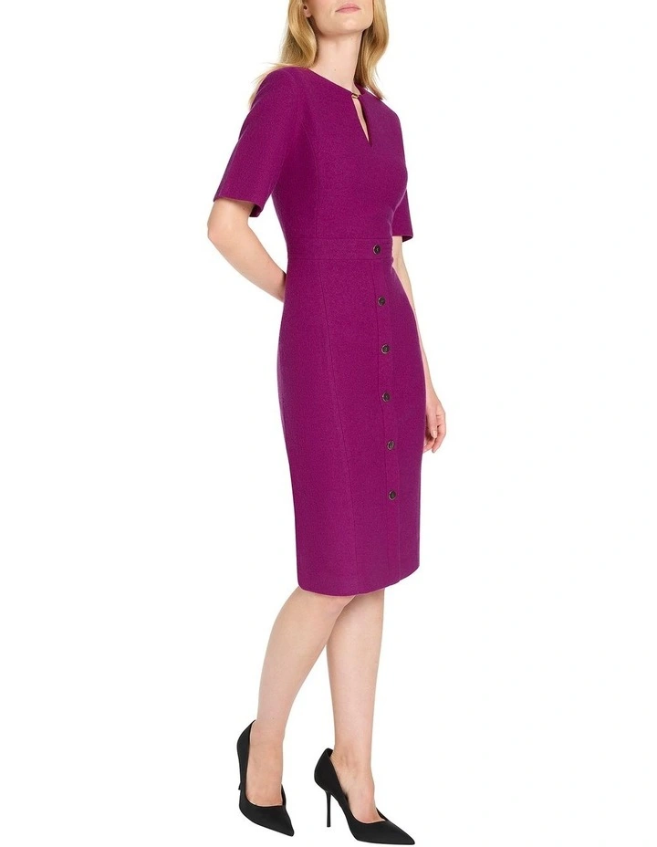Xena Felted Wool Dress in Plum